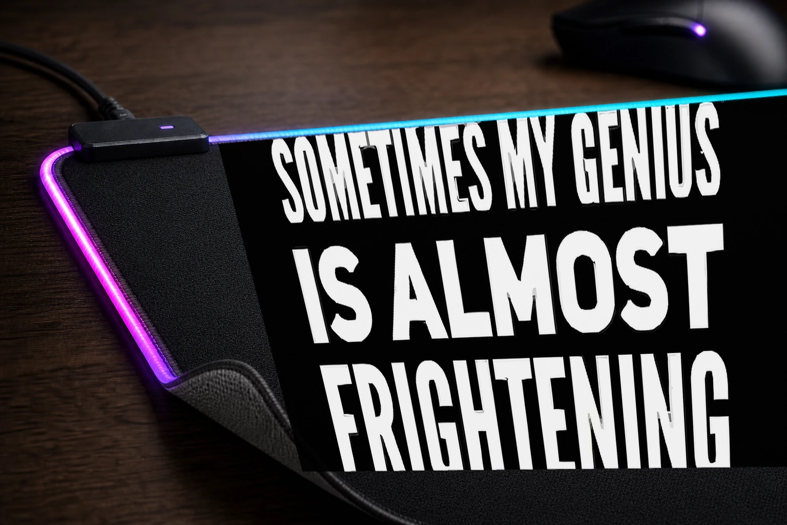 Jeremy Clarkson Quote RGB Desk Mat controller and material detail