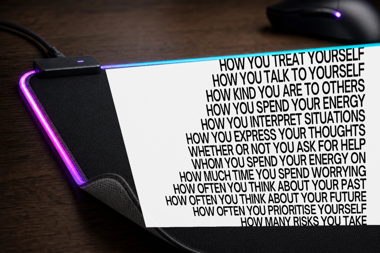 Things You Can Control List RGB Desk Mat controller and material detail