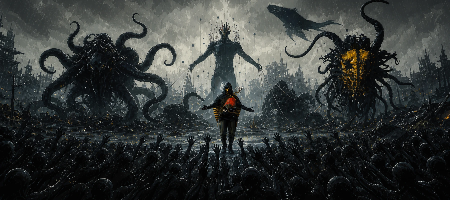 Death Stranding Game Art RGB Desk Mat full-width design preview