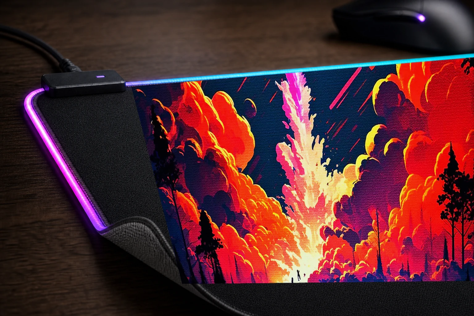 Space Journey RGB Desk Mat controller and material detail