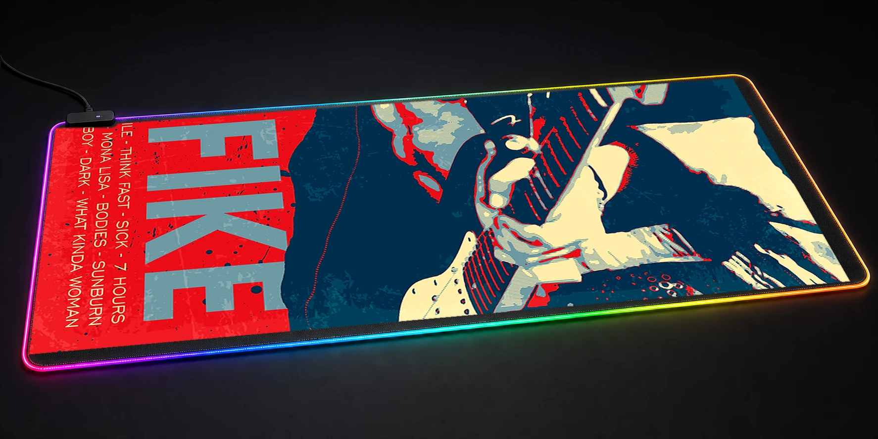 Dominic Fike Sunburn 2023 artwork RGB Desk Mat RGB desk mat