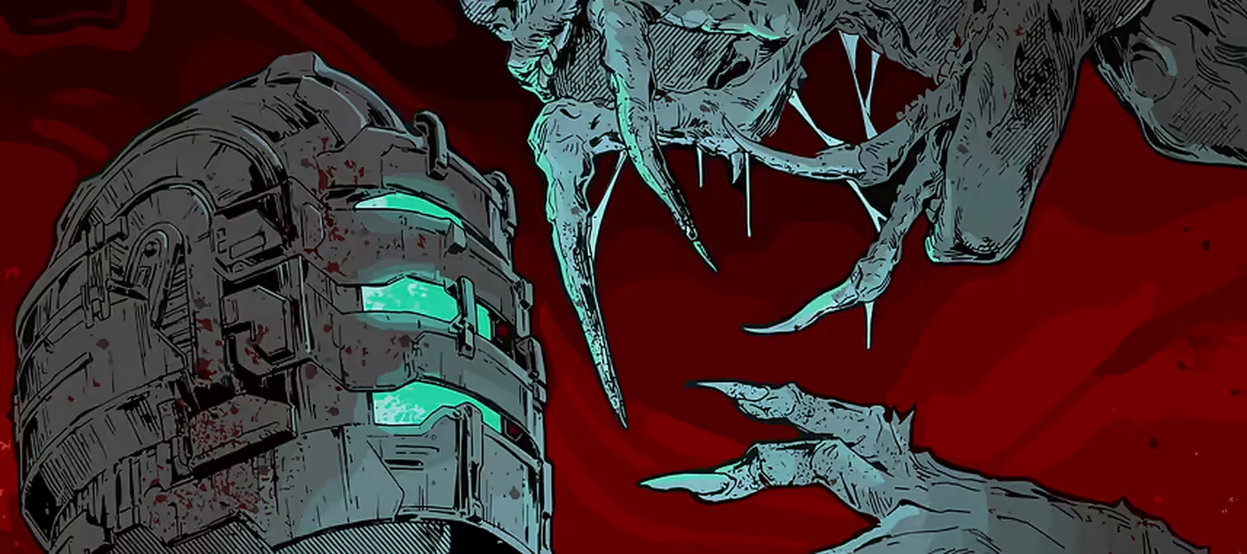Dead Space: Isaac Clarke vs Necromorph RGB Desk Mat full-width design preview