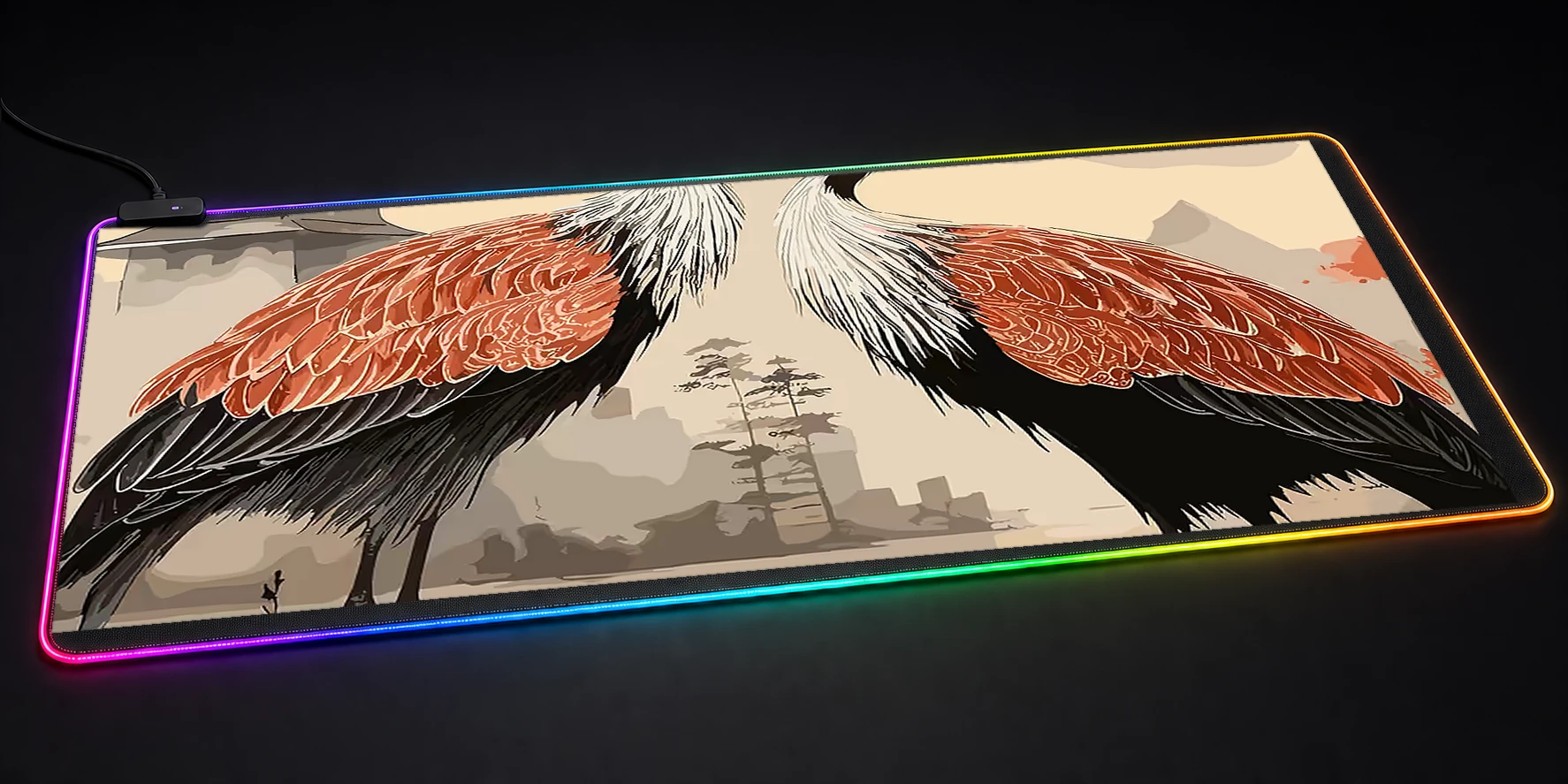 Japanese Crane RGB Desk Mat RGB desk mat