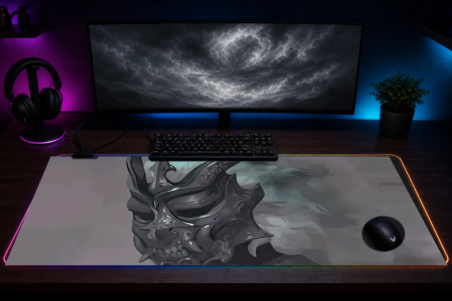 Shadow Slave Web Novel RGB Desk Mat immersive setup scene