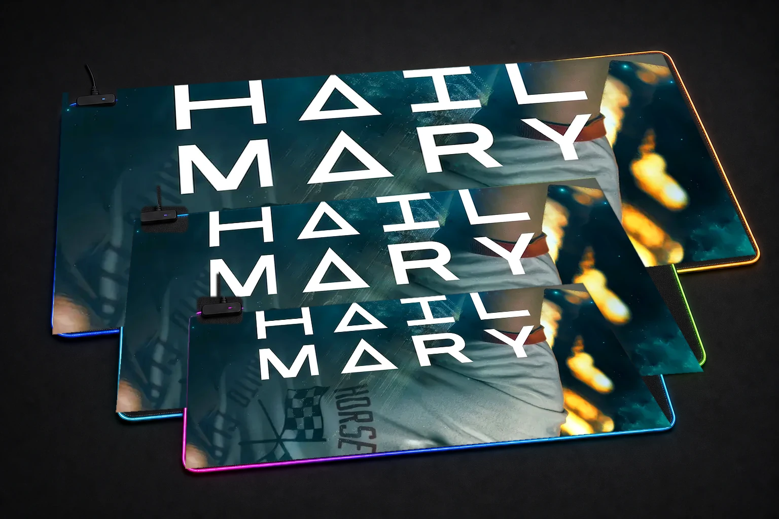 Project Hail Mary Movie artwork RGB Desk Mat three-size comparison