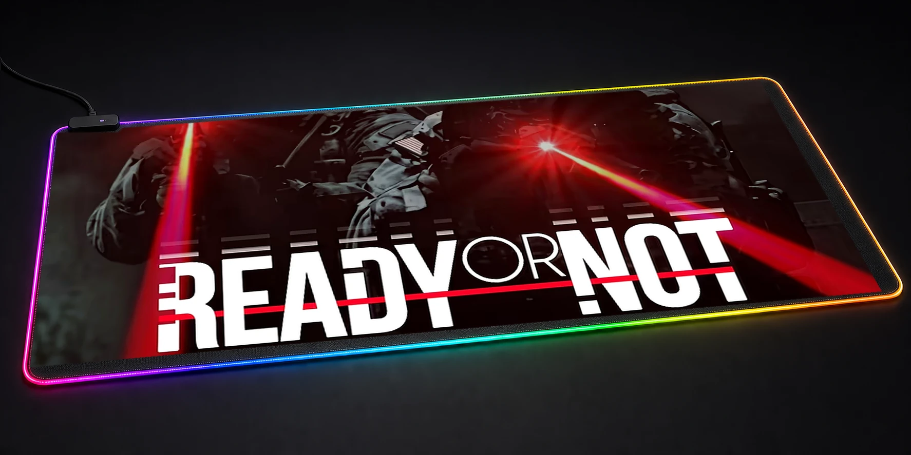 Ready or Not Tactical weapon Game artwork RGB Desk Mat RGB desk mat