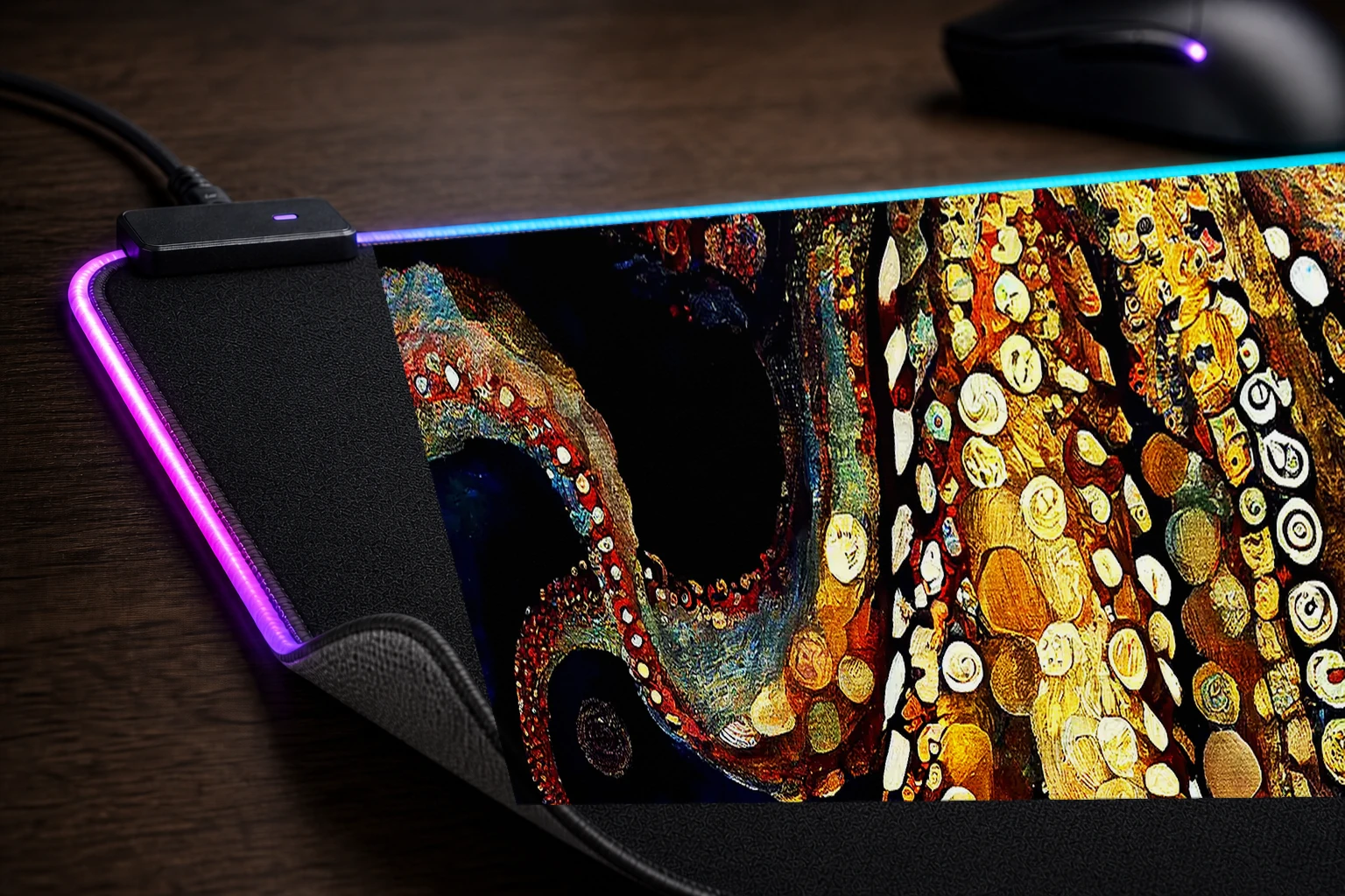 Paint Octopus RGB Desk Mat controller and material detail