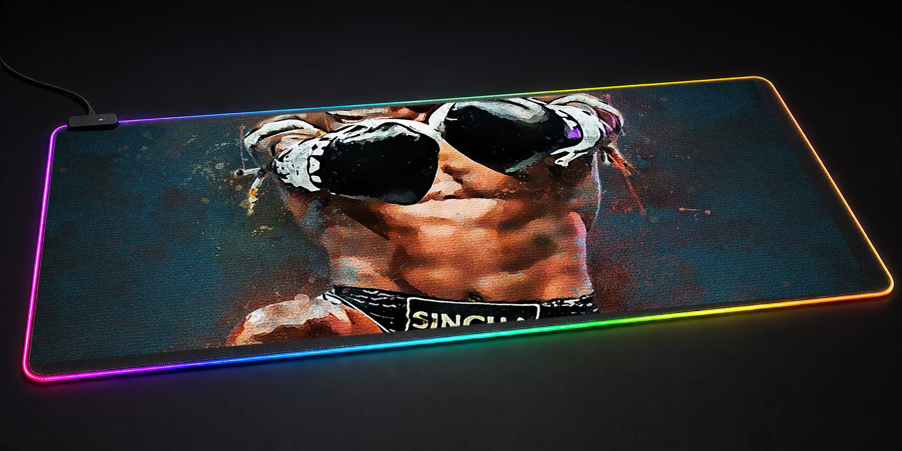 Splatter king Muay Thai RGB Desk Mat RGB desk mat