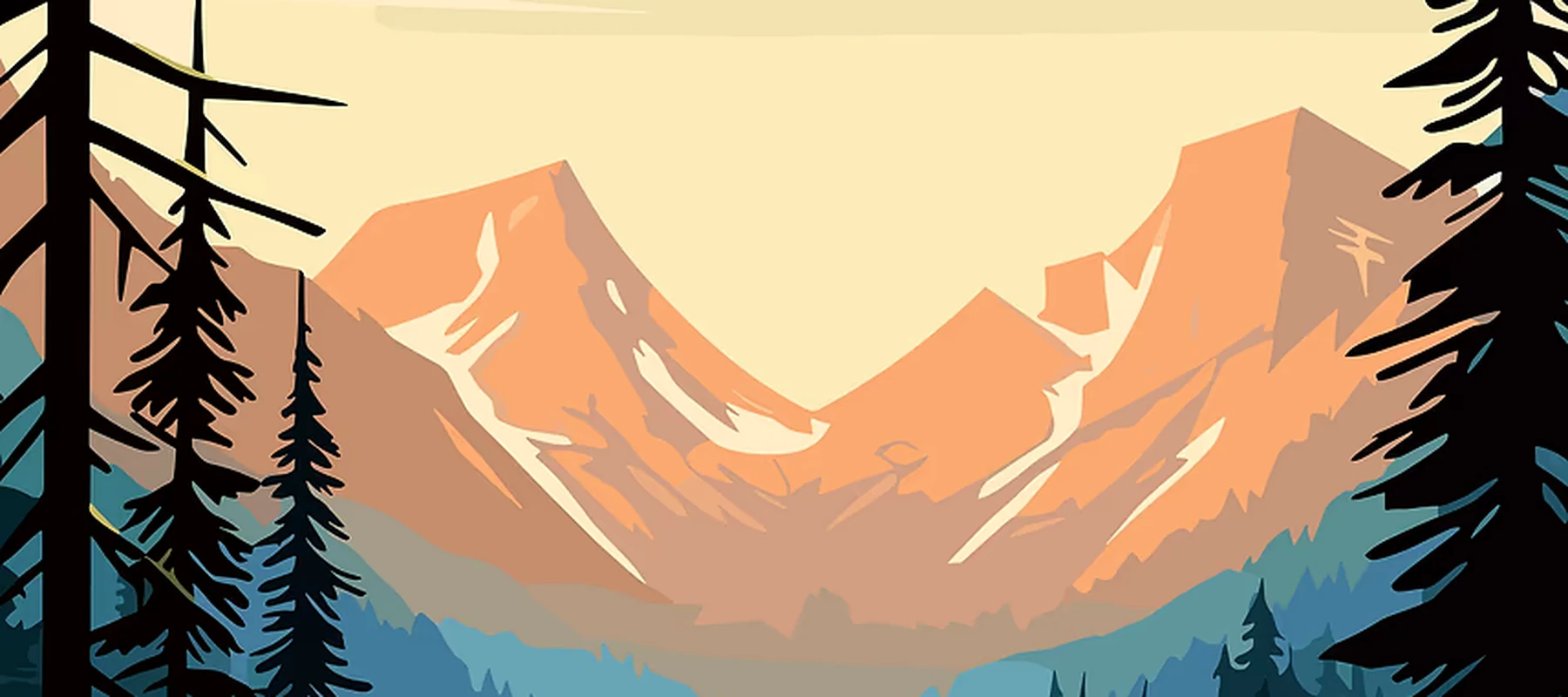 Forests and Wildlife RGB Desk Mat full-width design preview