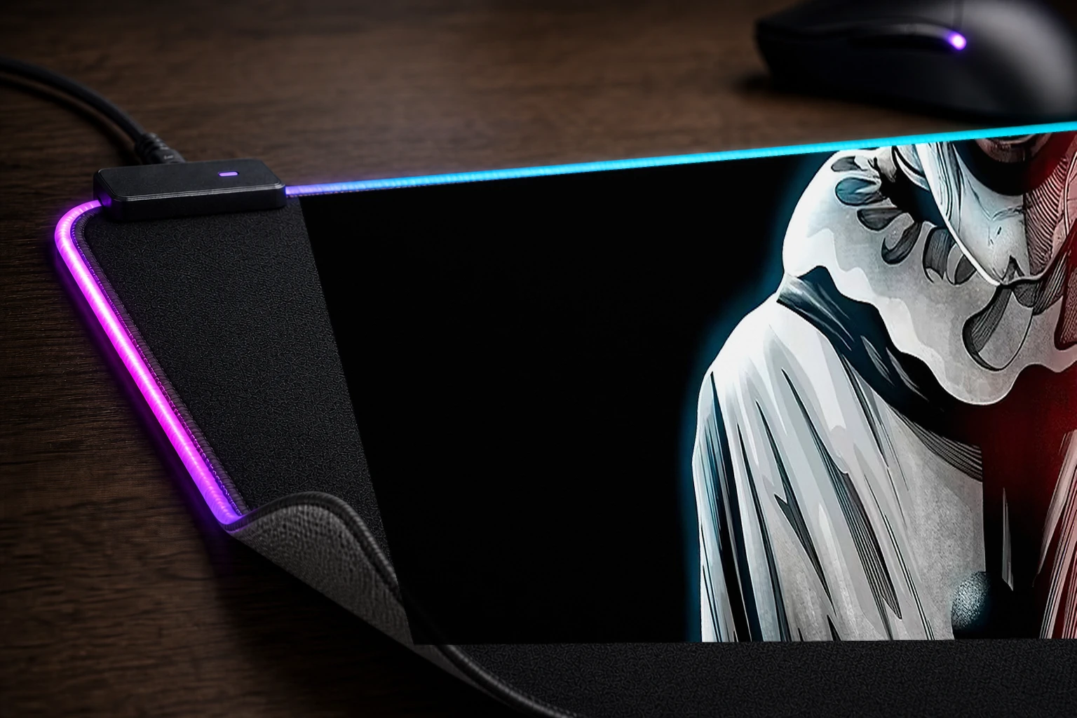 Terrifier RGB Desk Mat controller and material detail