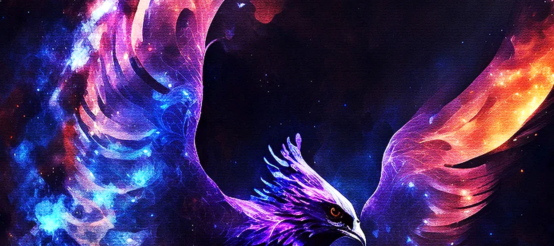 Mystical Phoenix RGB Desk Mat full-width design preview