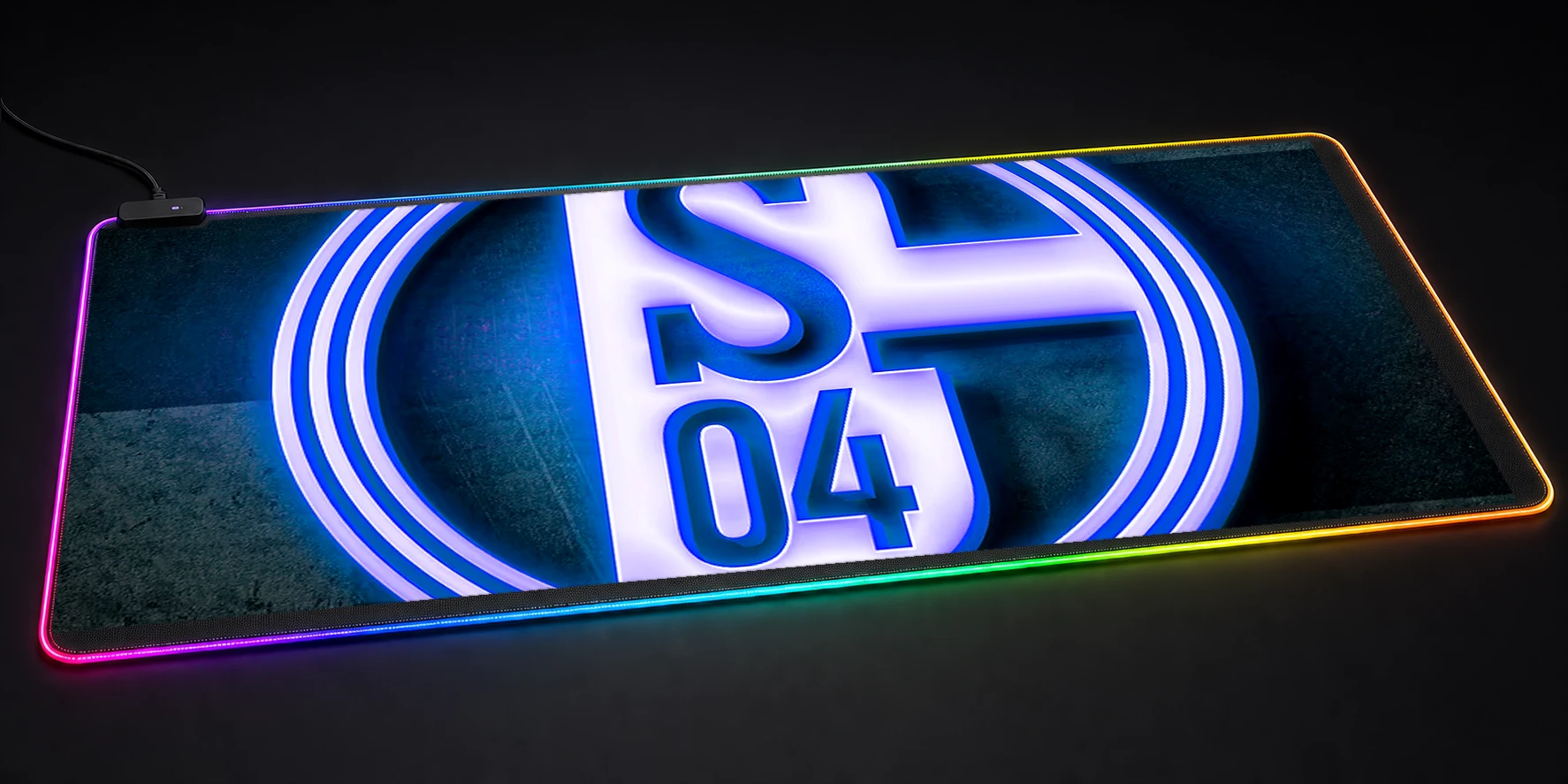 Schalke 04 Neon Logo RGB Desk Mat RGB desk mat