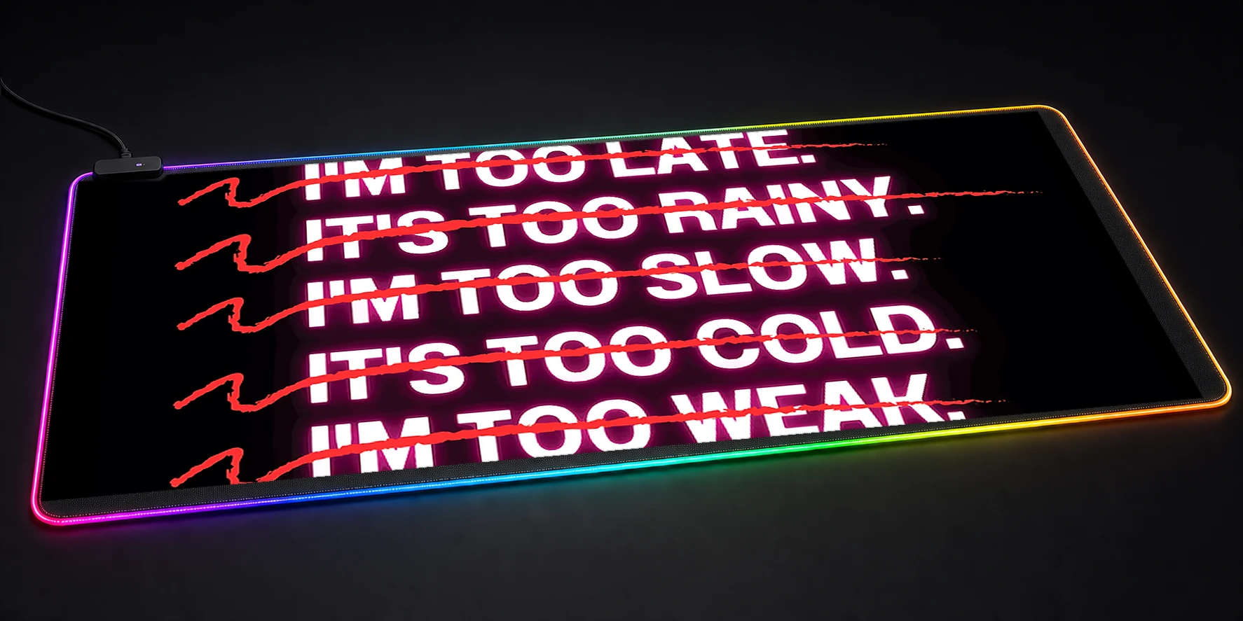 Gym Nobody Cares Lets Go. RGB Desk Mat RGB desk mat