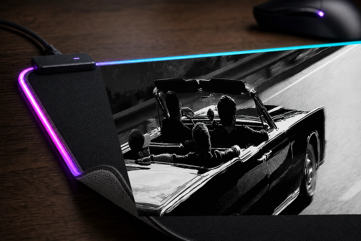 Entourage Movie artwork RGB Desk Mat controller and material detail