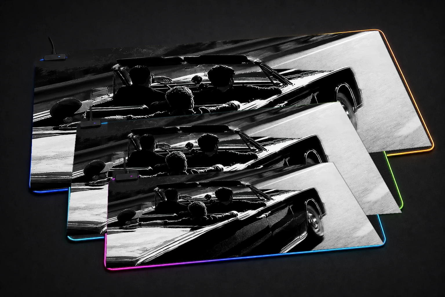 Entourage Movie artwork RGB Desk Mat three-size comparison