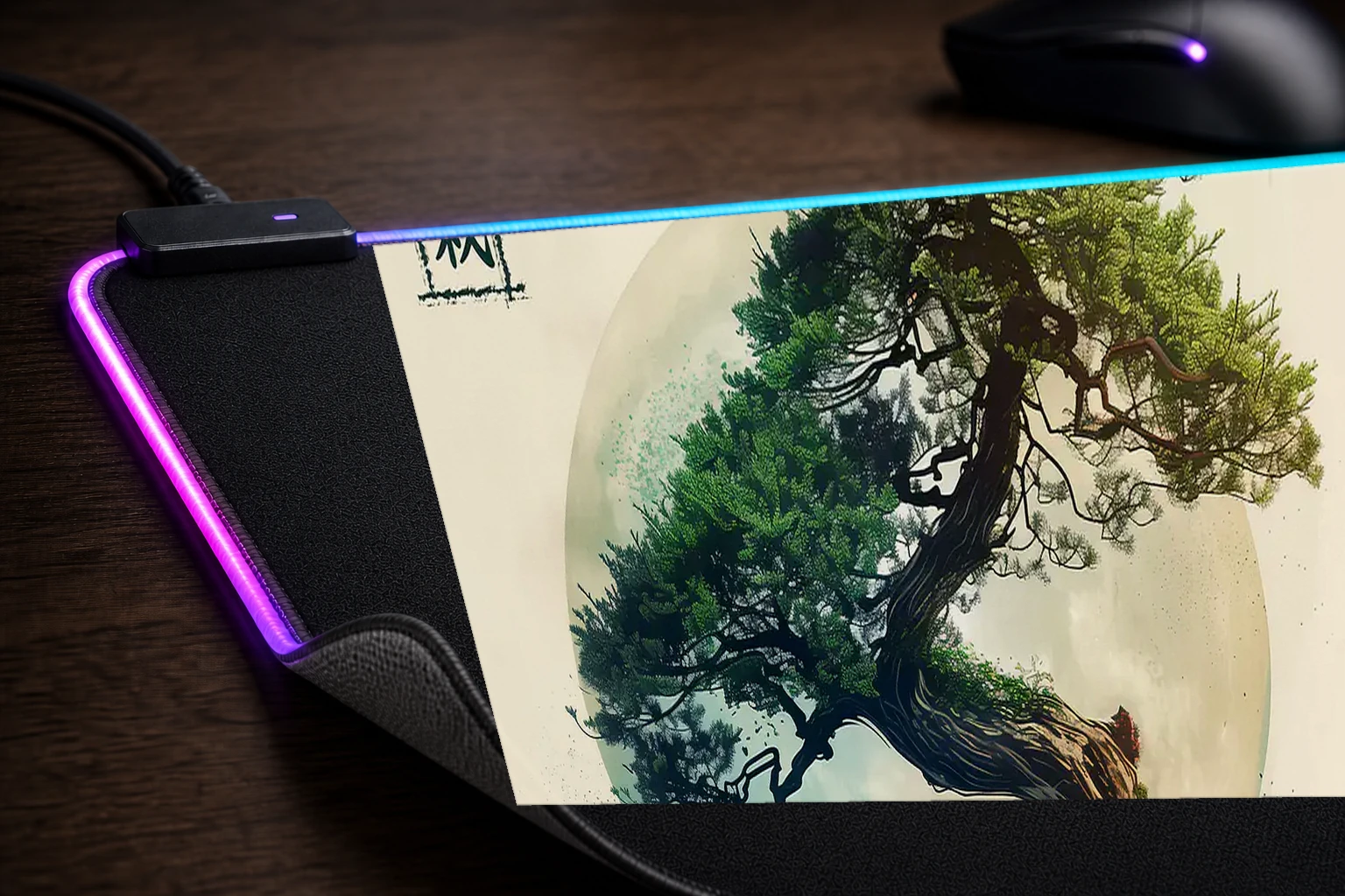 Bonsai RGB Desk Mat controller and material detail