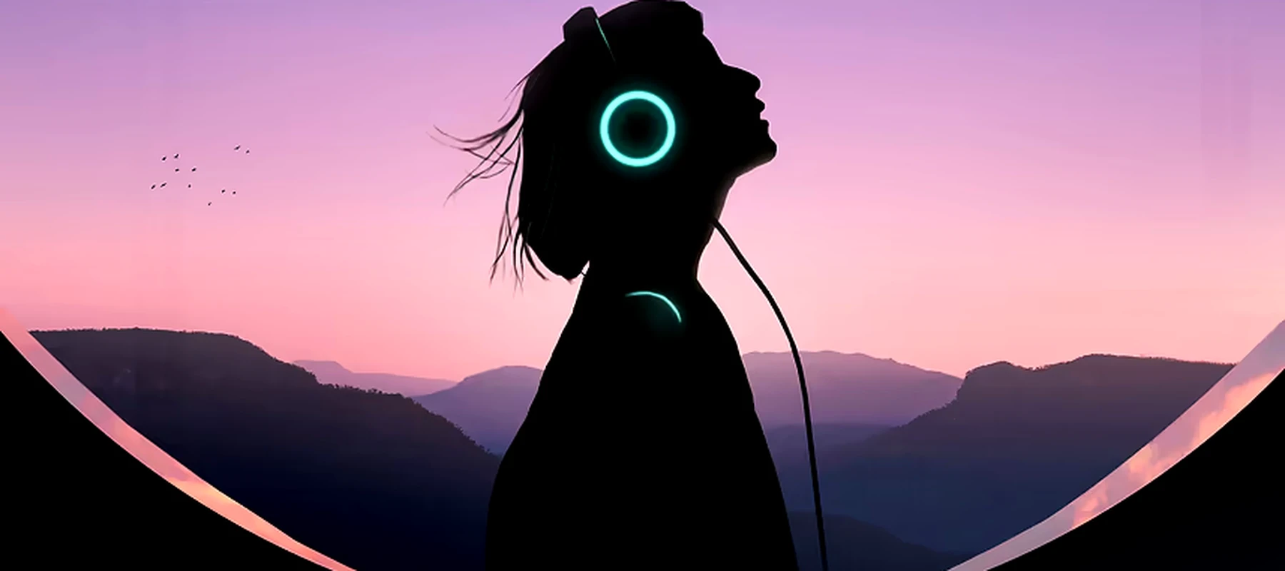 MUSIC GIRL RGB Desk Mat full-width design preview
