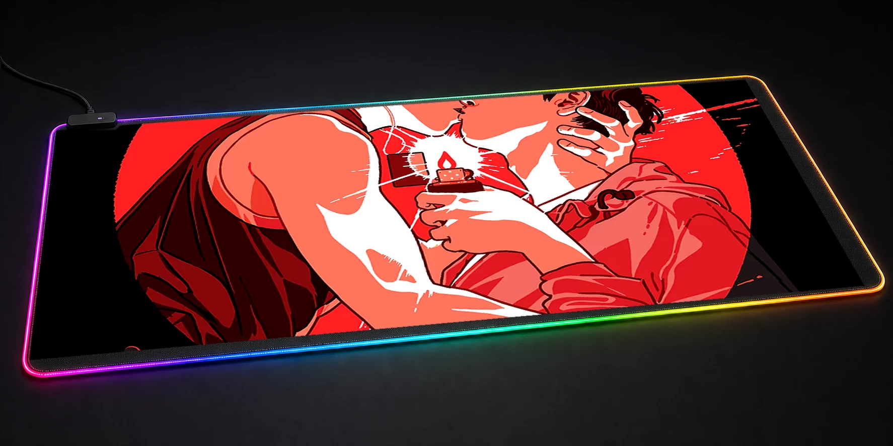 Leviticus Couple Kissing with Lighter RGB Desk Mat RGB desk mat