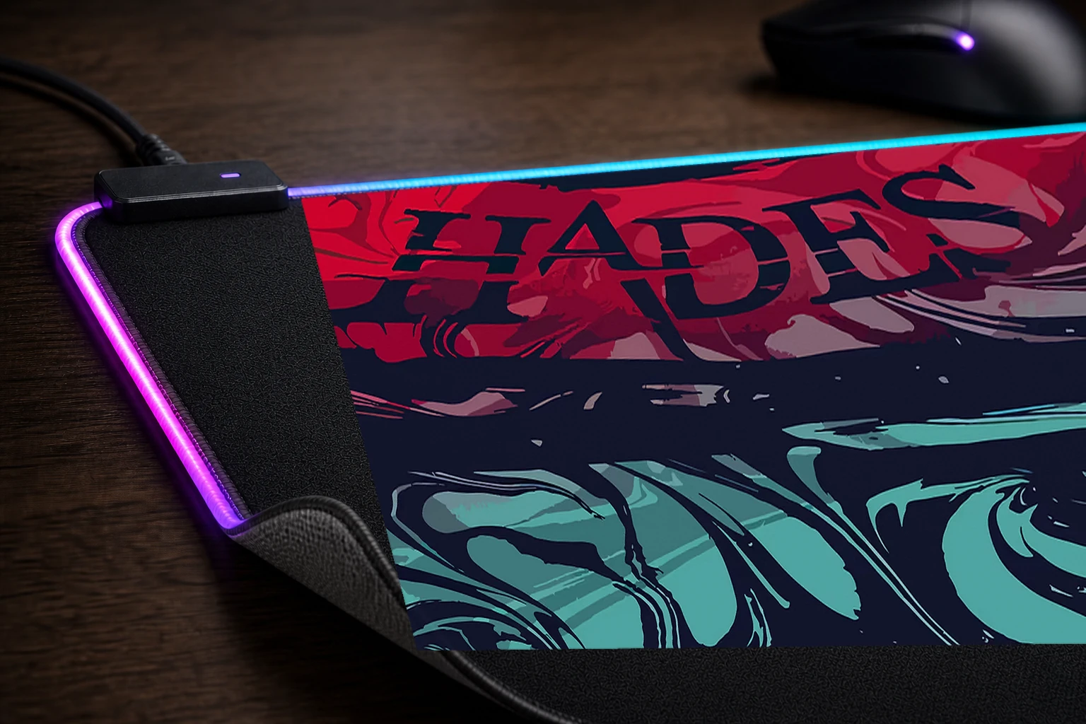 Sedah RGB Desk Mat controller and material detail