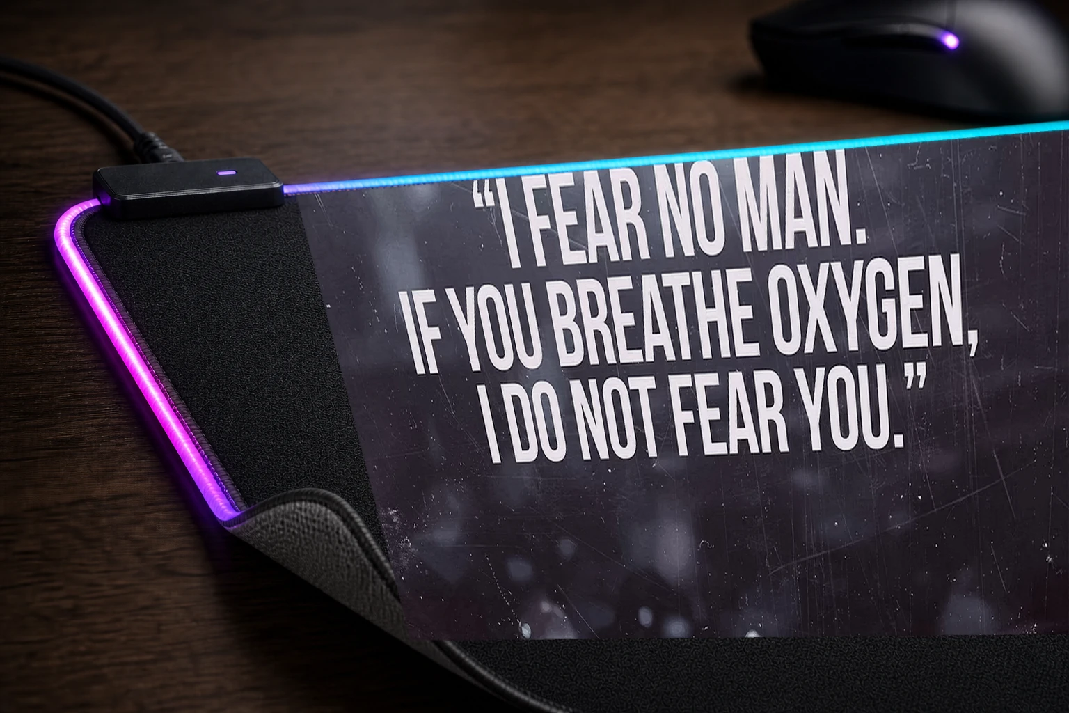 Conor McGregor Quotes RGB Desk Mat controller and material detail
