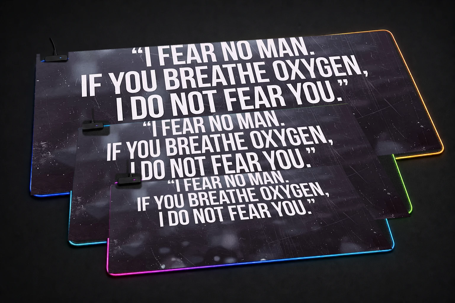 Conor McGregor Quotes RGB Desk Mat three-size comparison