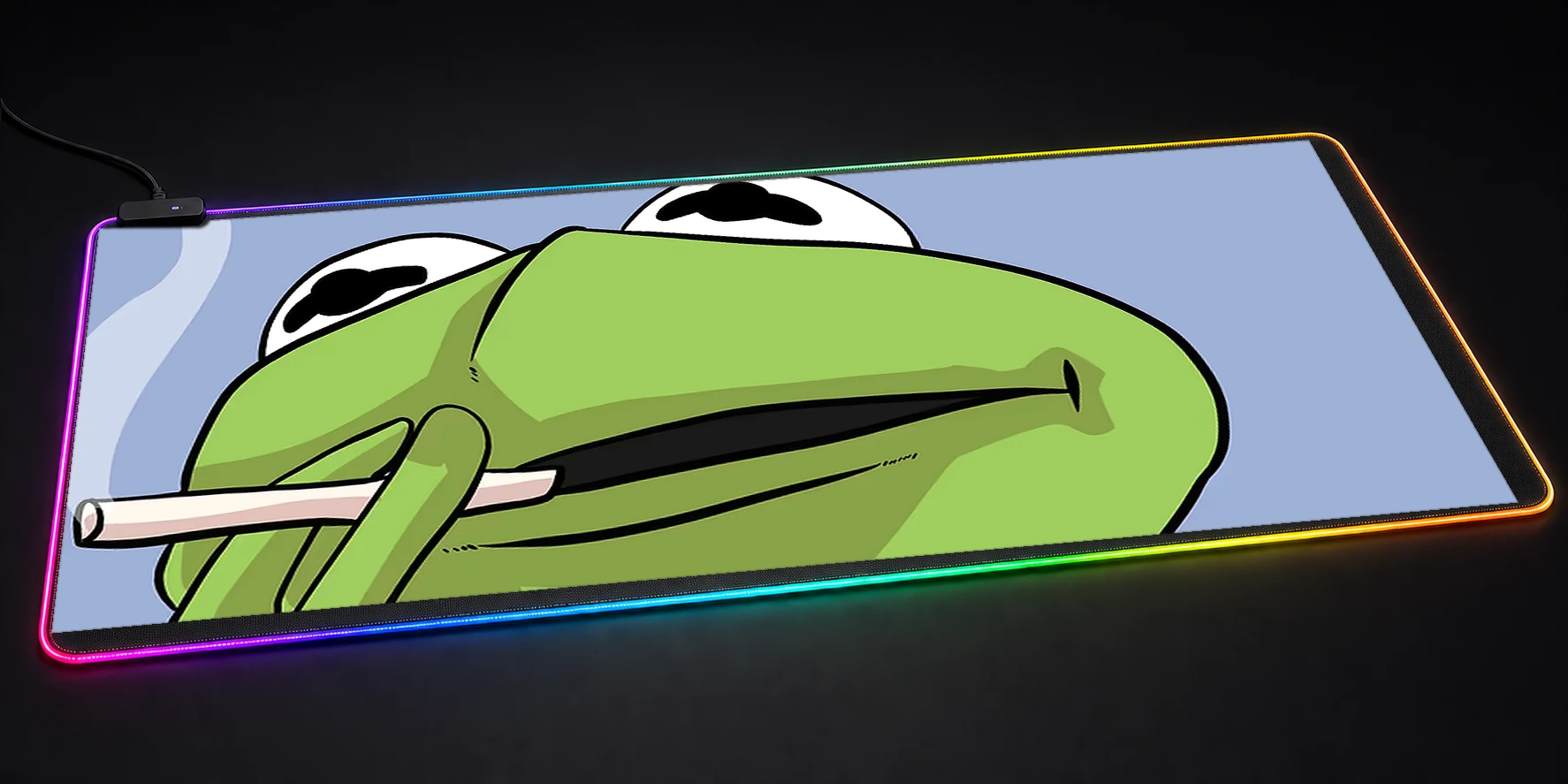 smoking kermit RGB Desk Mat RGB desk mat