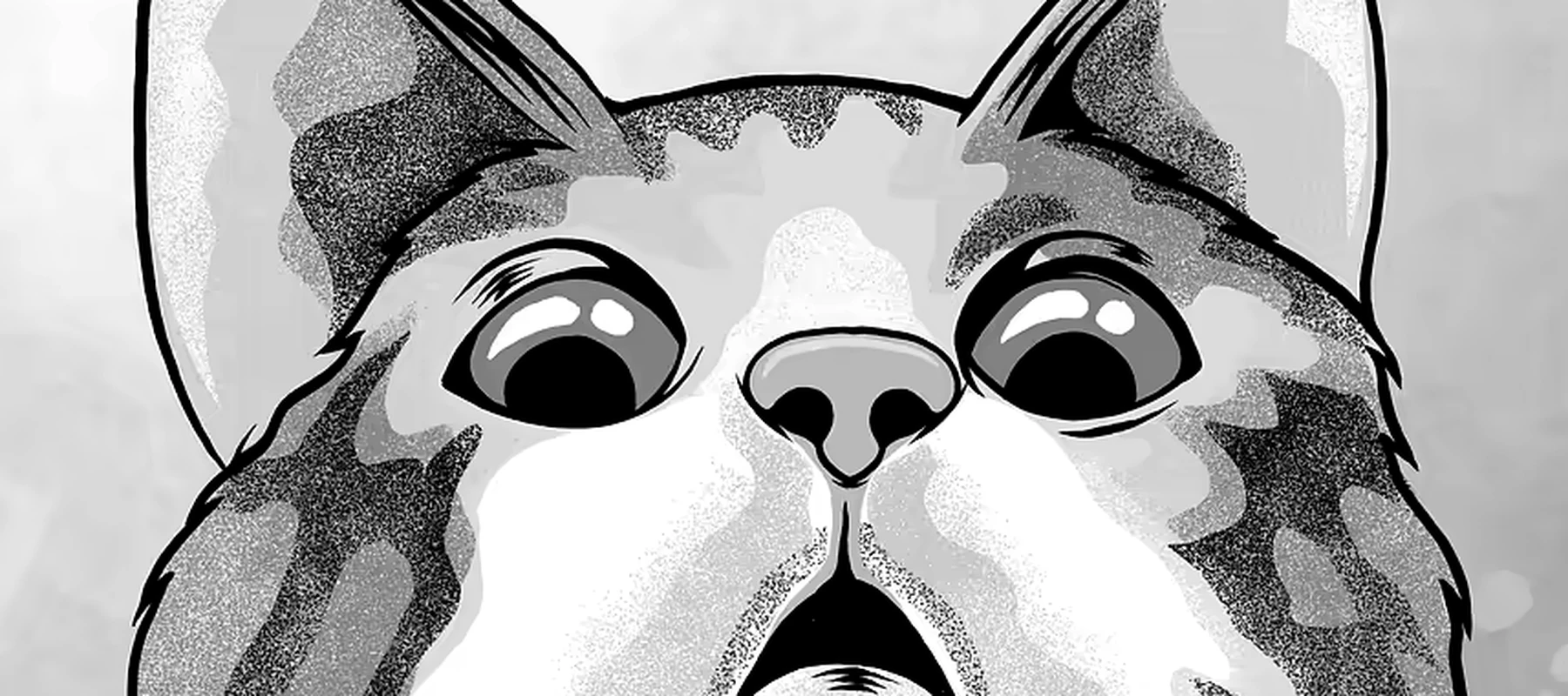 Scared cat RGB Desk Mat full-width design preview