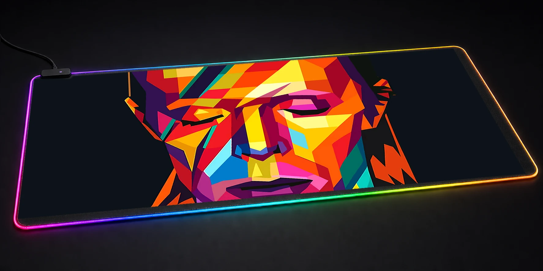 David Bowie Colorful Portrait RGB Desk Mat RGB desk mat