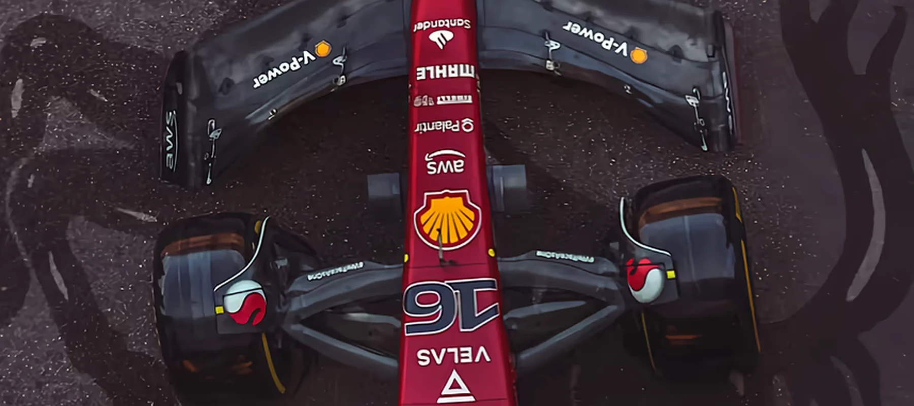 Formula 1 Ferarri RGB Desk Mat full-width design preview