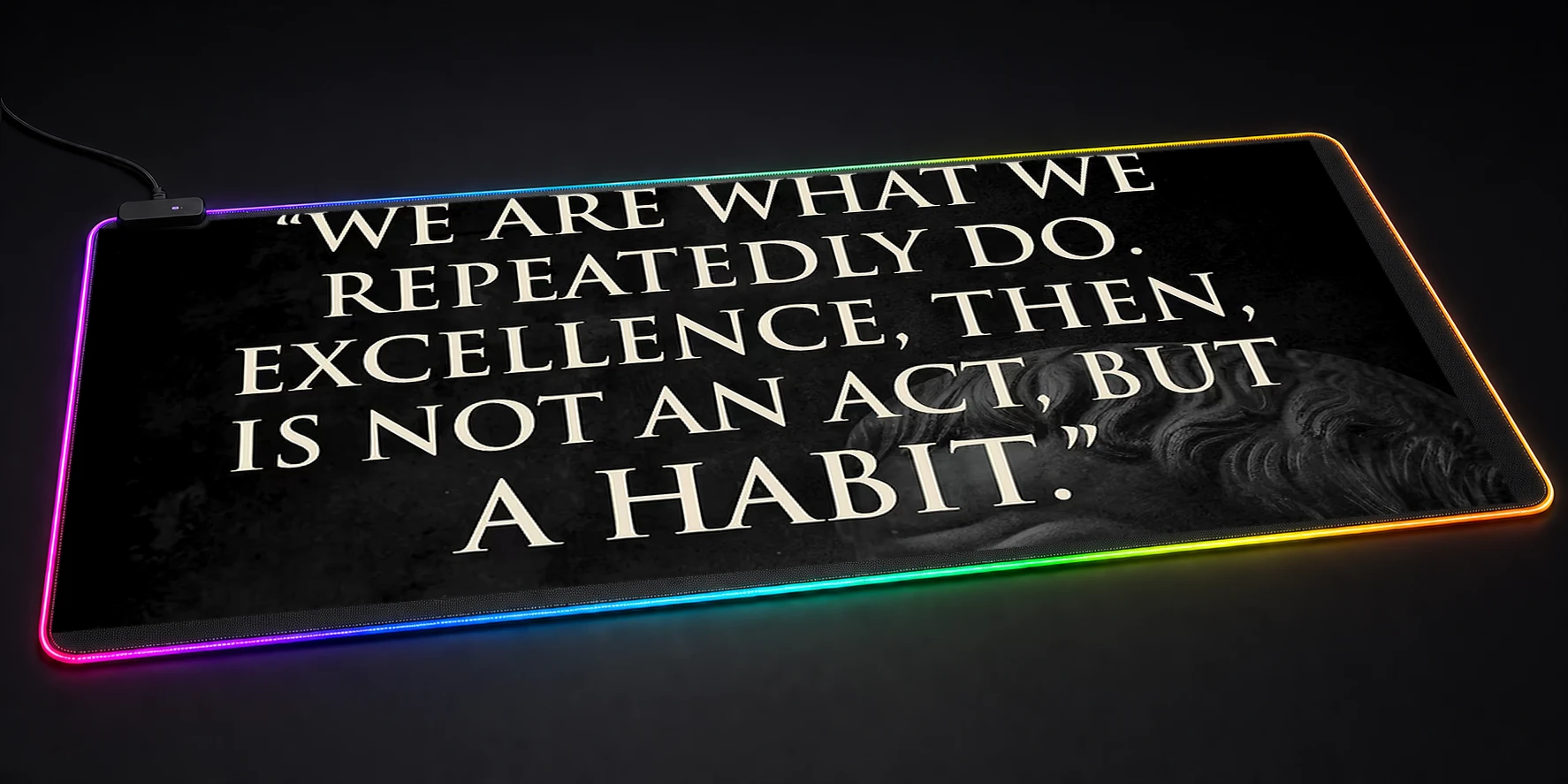 Aristotle Quote - Excellence is a Habit RGB Desk Mat RGB desk mat