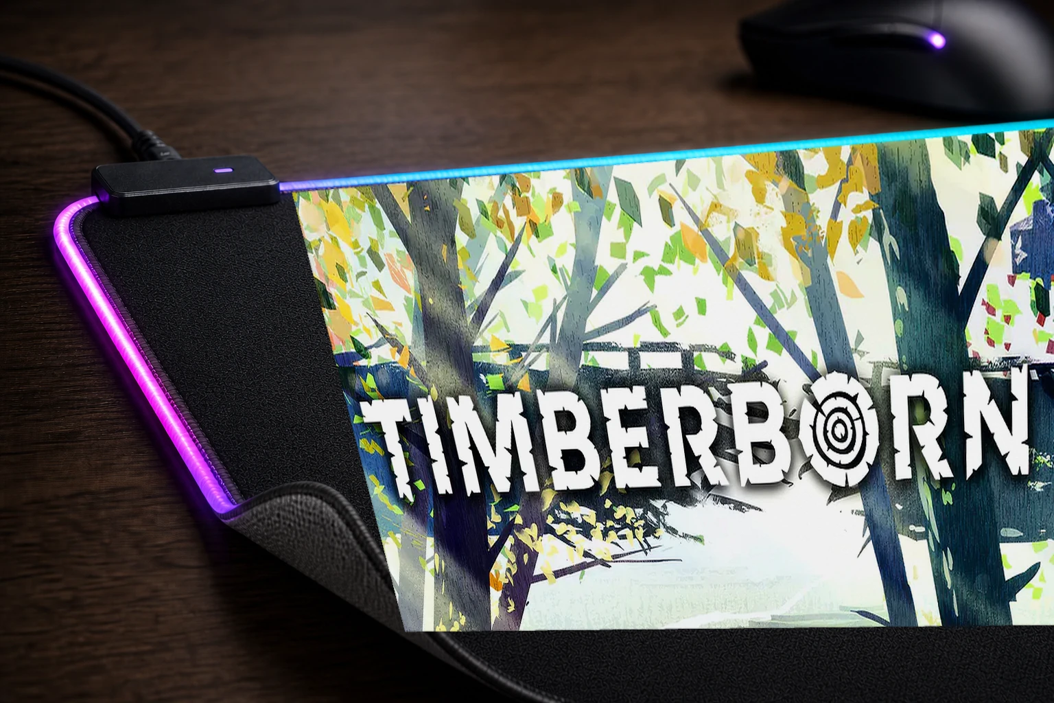 Timberborn Game Art RGB Desk Mat controller and material detail