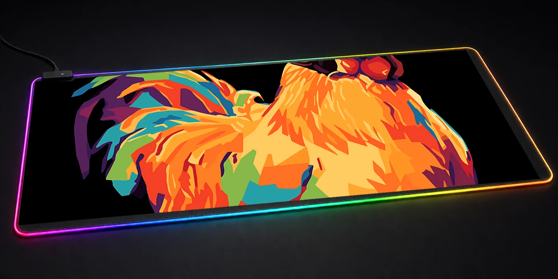 Chicken with Helmet - Arc Raiders RGB Desk Mat RGB desk mat