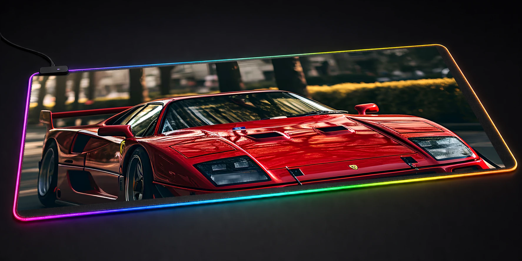 Ferarri F40 car photograph RGB Desk Mat RGB desk mat