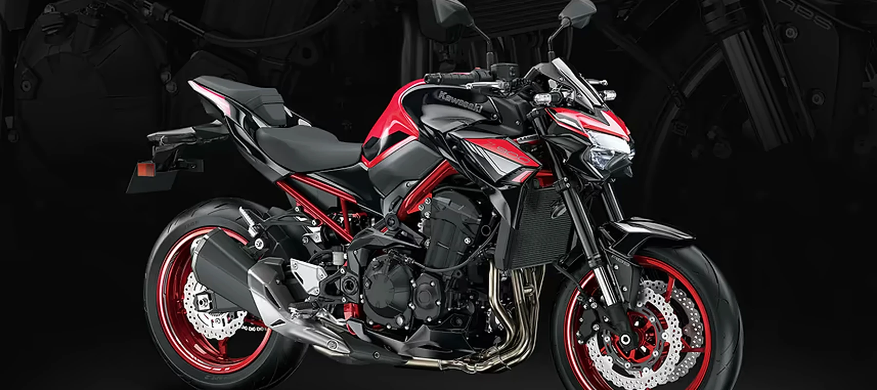 Red and Black Kawasaki Z900 RGB Desk Mat full-width design preview