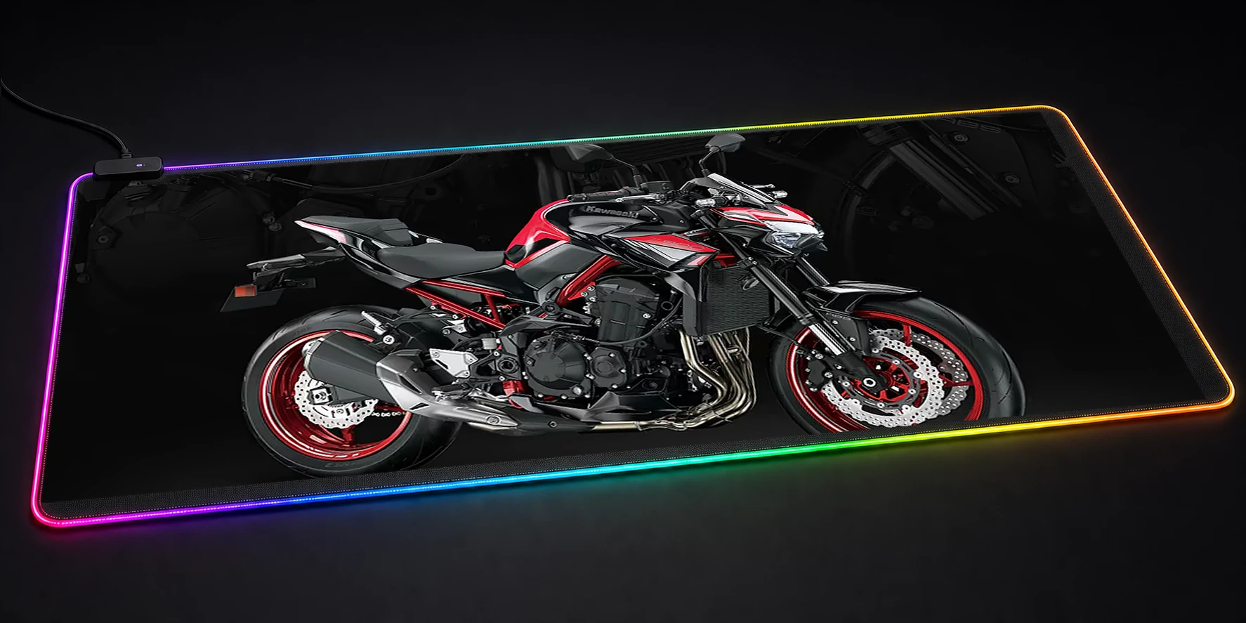 Red and Black Kawasaki Z900 RGB Desk Mat RGB desk mat