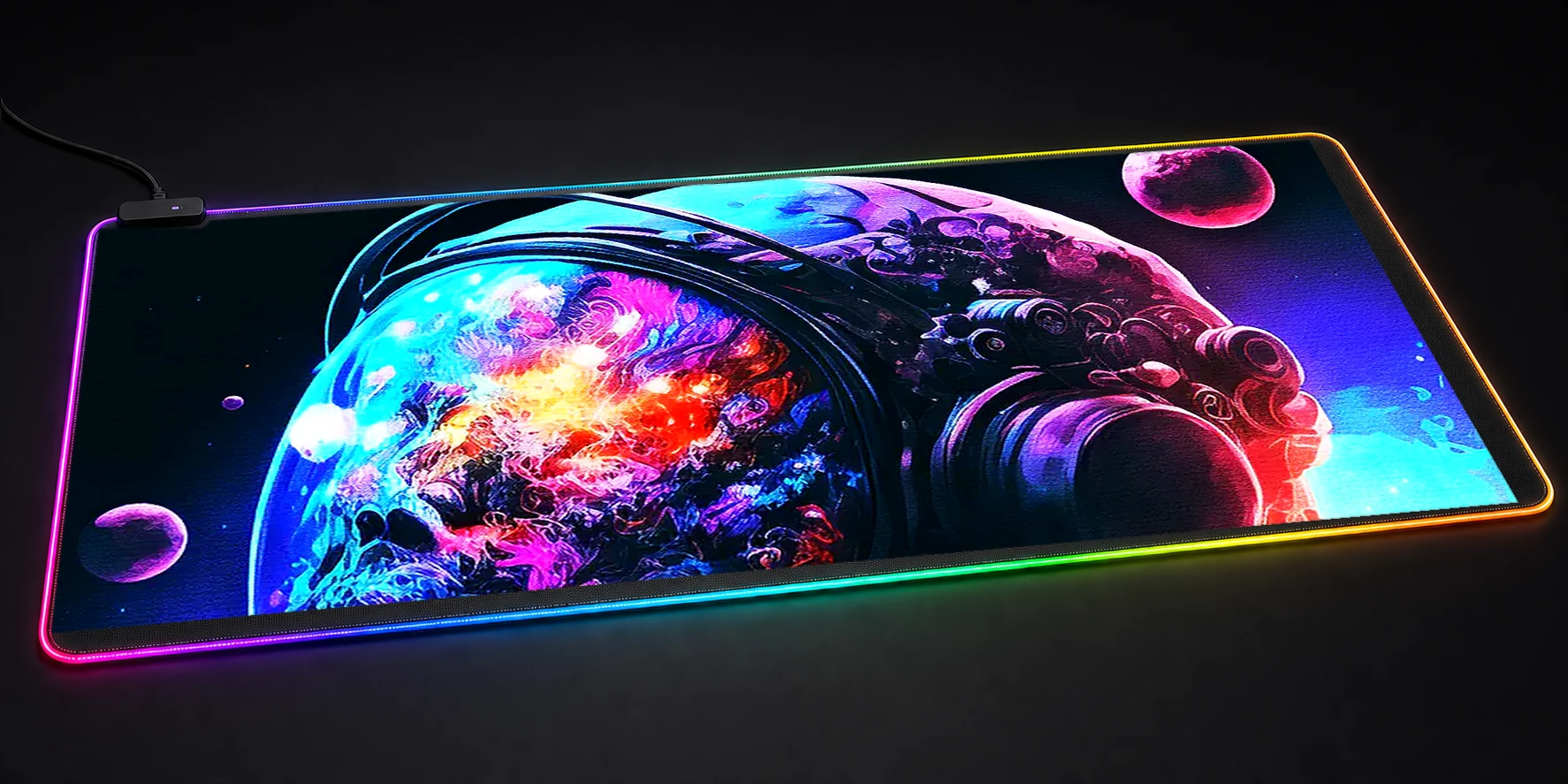 Neon Astronaut RGB Desk Mat RGB desk mat