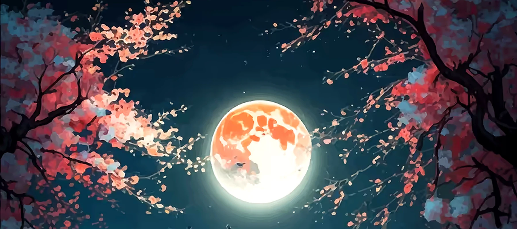Samurai Moon RGB Desk Mat full-width design preview