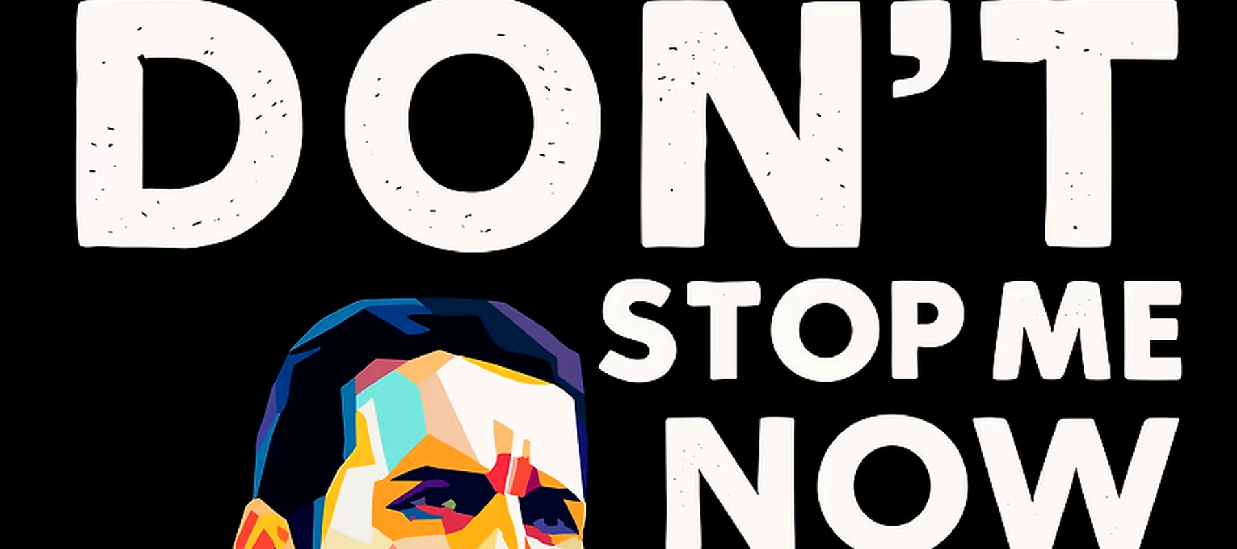 Freddie Mercury 'Don't Stop Me Now' Art RGB Desk Mat full-width design preview