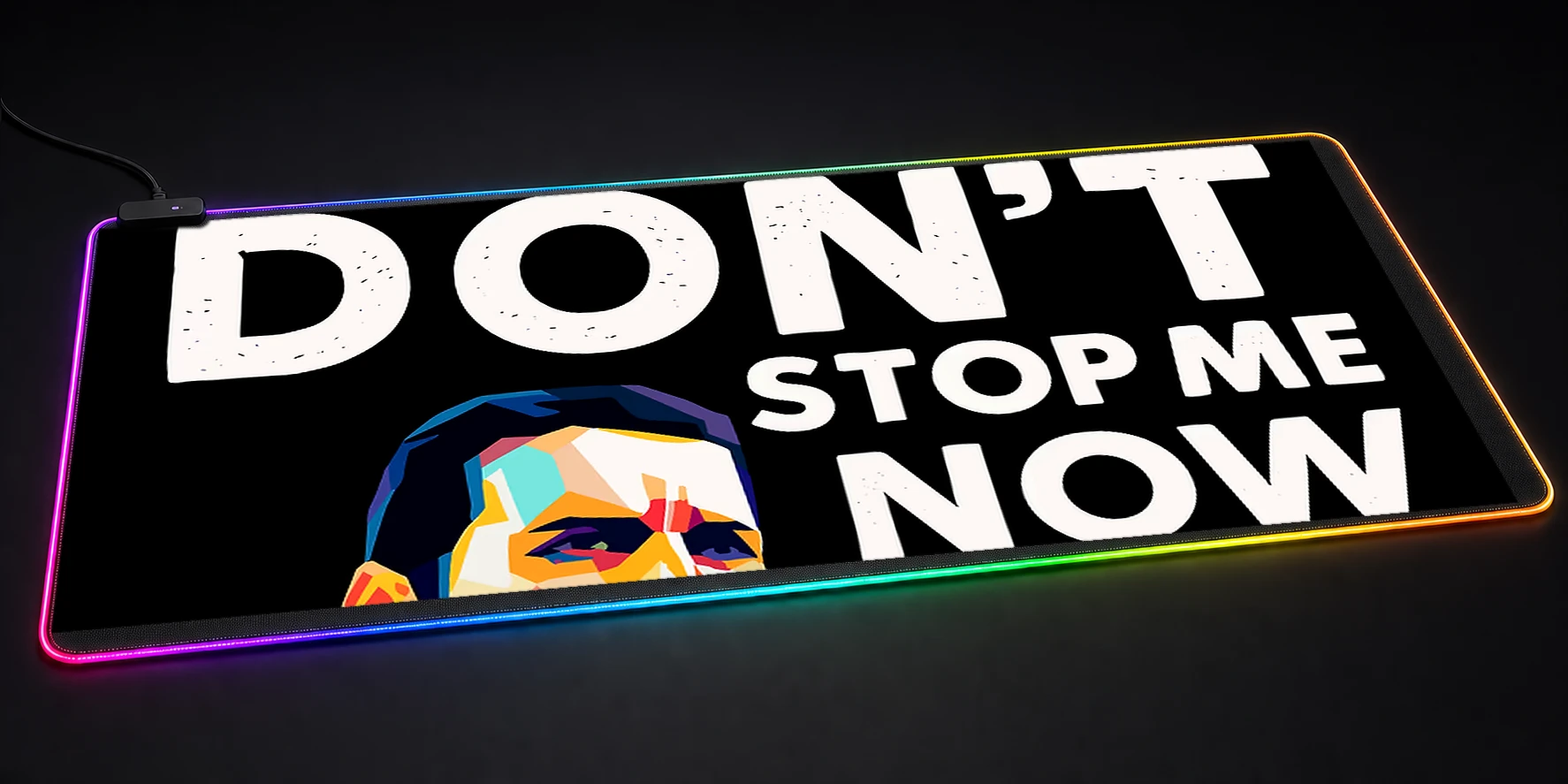 Freddie Mercury 'Don't Stop Me Now' Art RGB Desk Mat RGB desk mat
