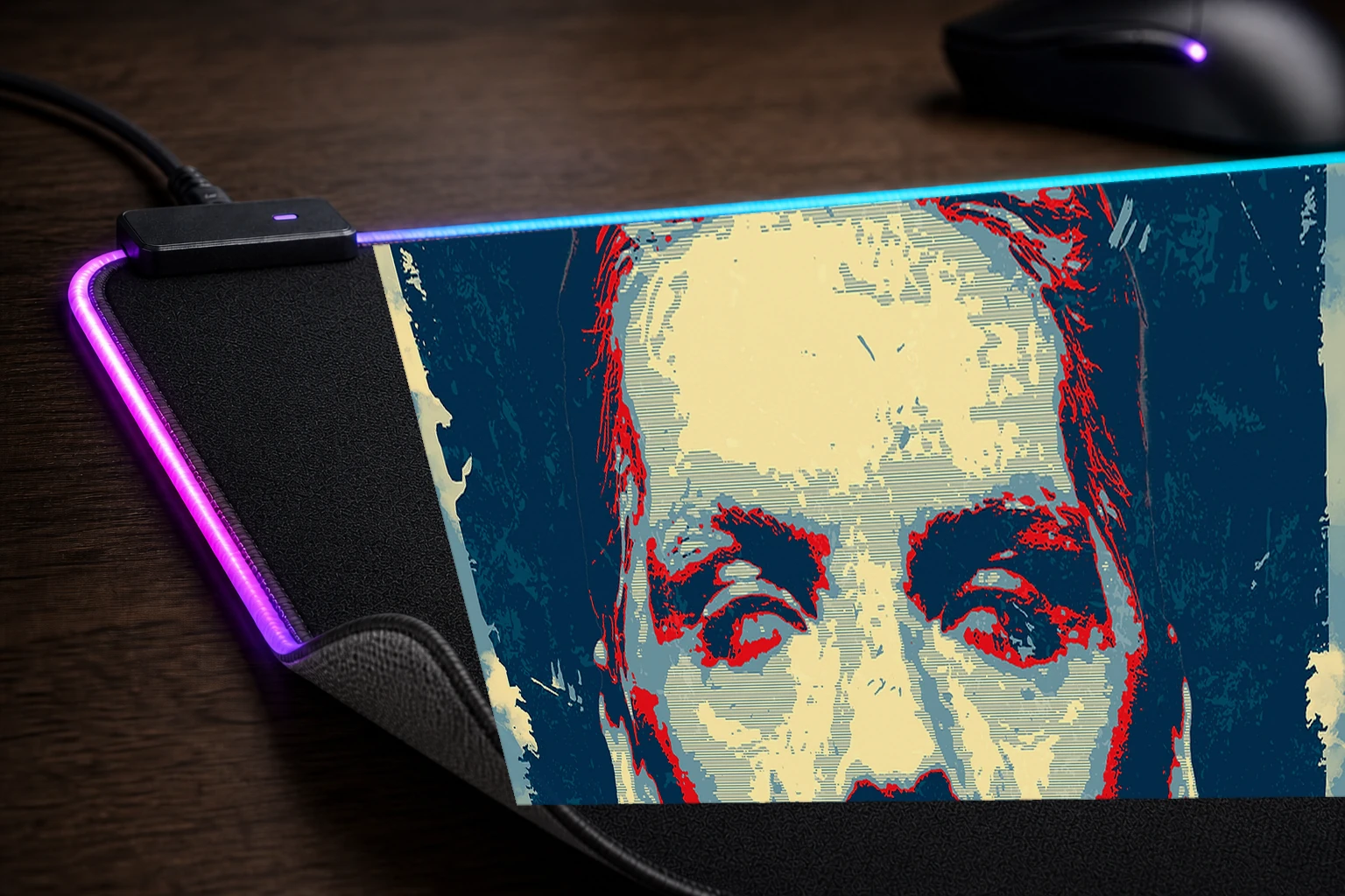 Rammstein Sehnsucht Hope Art RGB Desk Mat controller and material detail