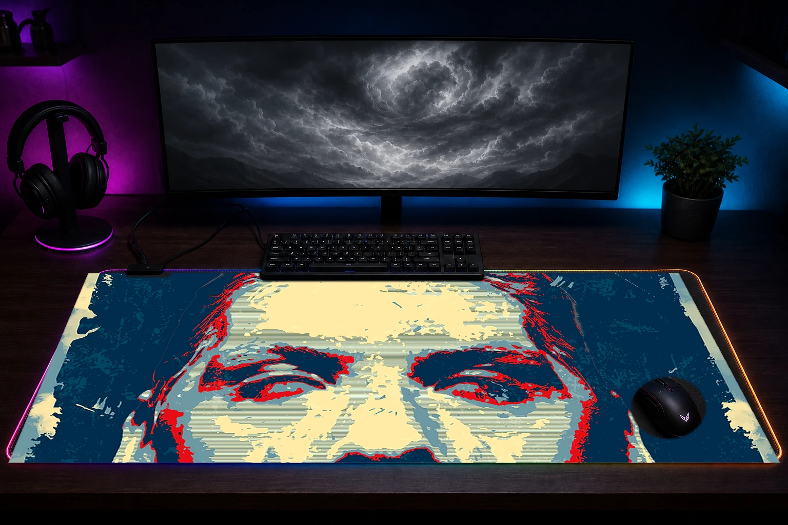 Rammstein Sehnsucht Hope Art RGB Desk Mat immersive setup scene