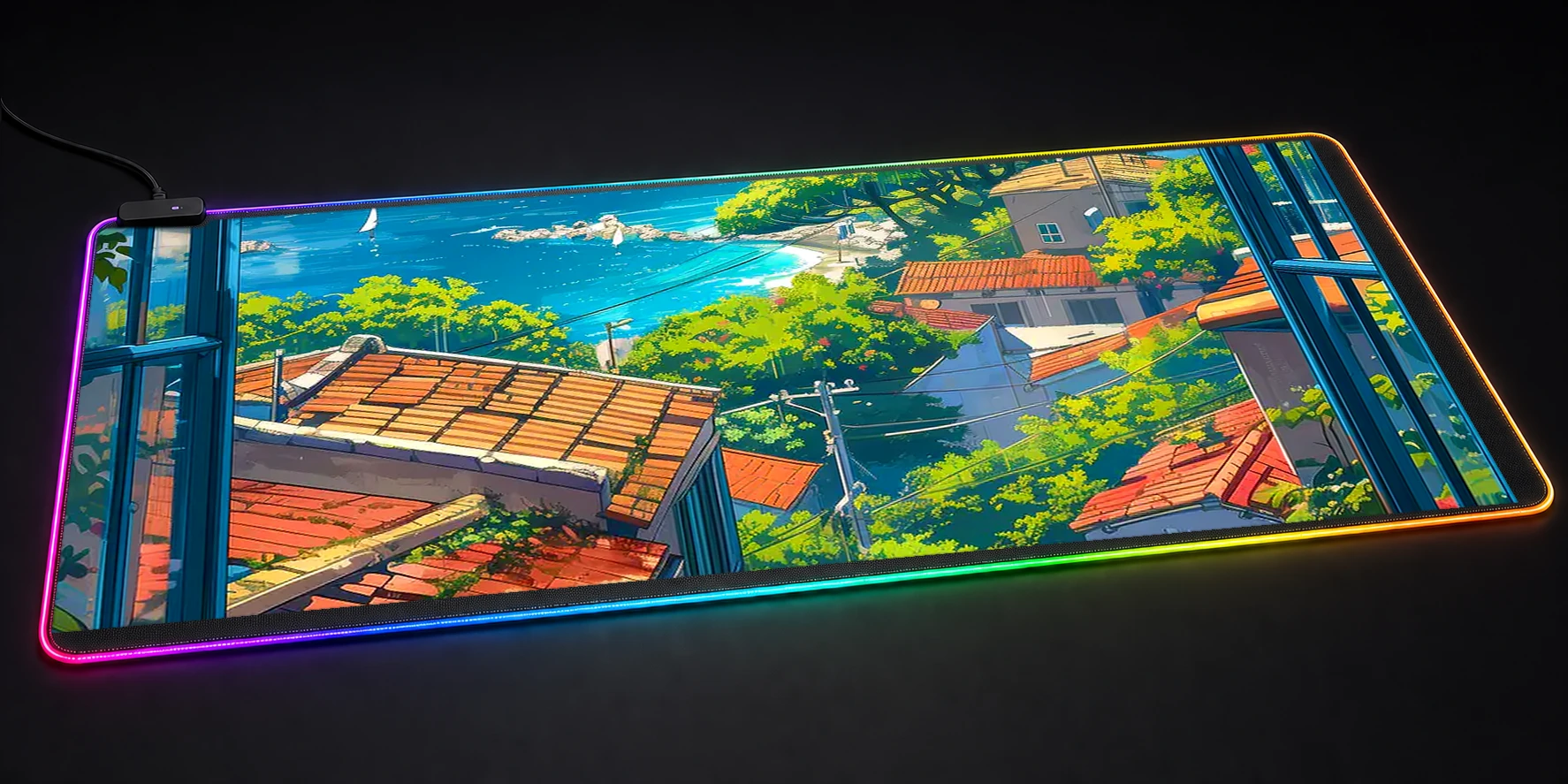 Mediterranean View RGB Desk Mat RGB desk mat