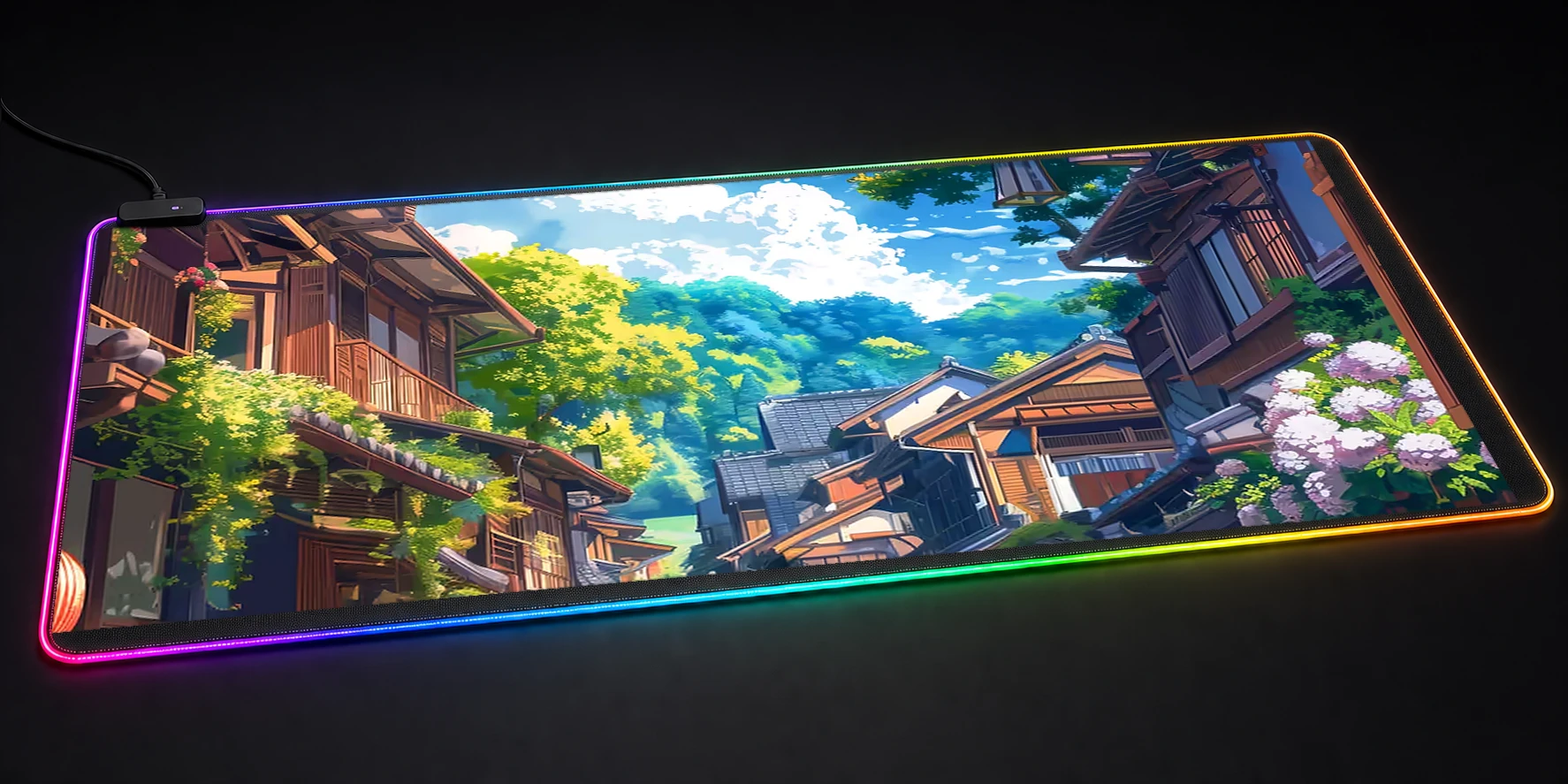 Sunlit Street Japan RGB Desk Mat RGB desk mat