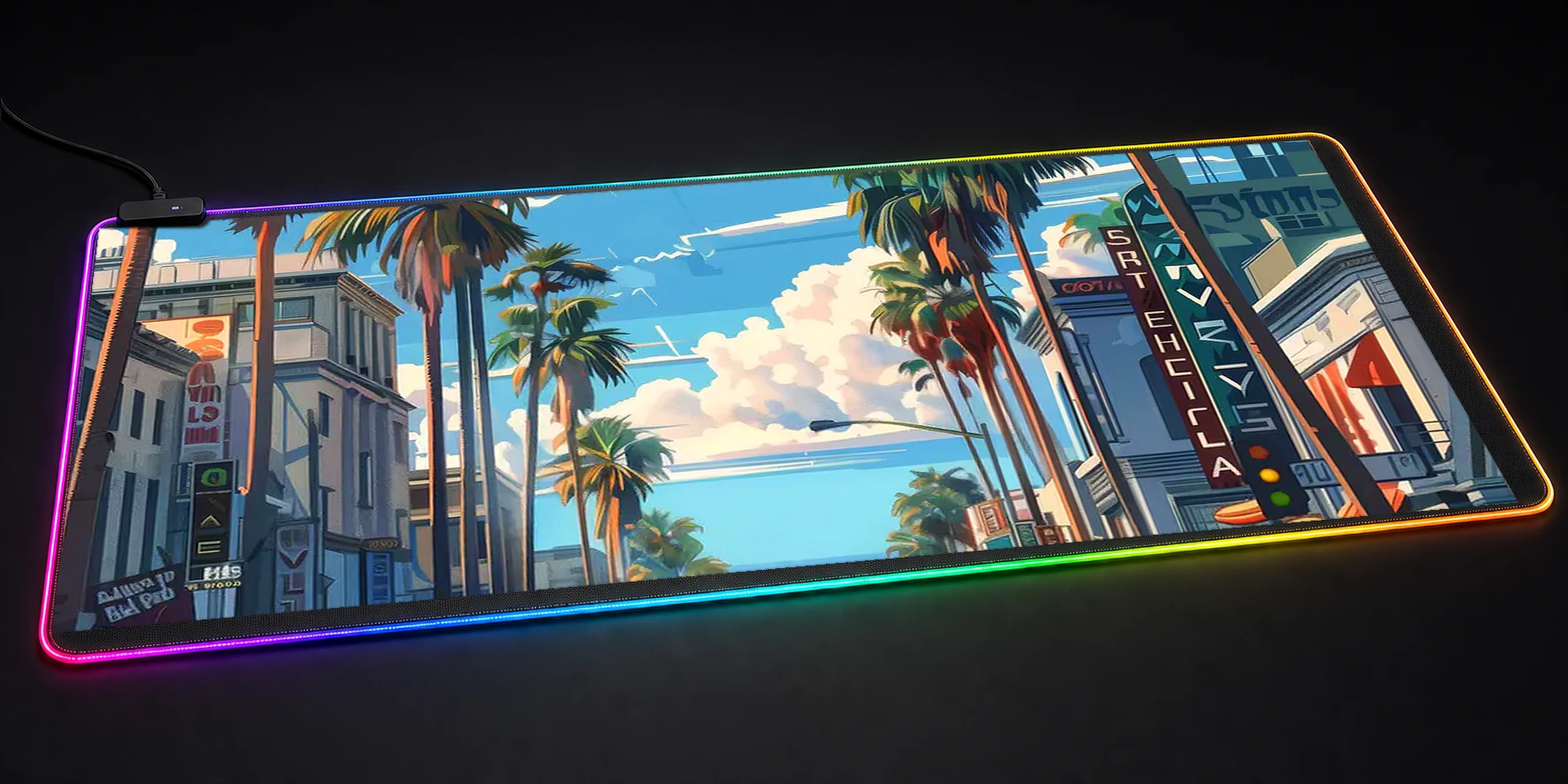Los Angelis Anime Vintage RGB Desk Mat RGB desk mat