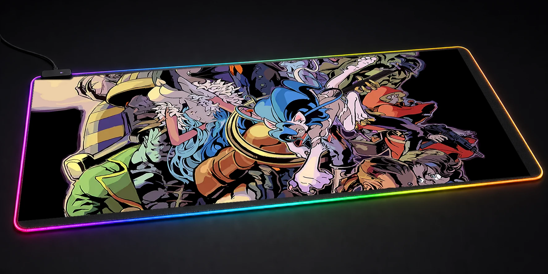 Darkstalkers characters collage RGB Desk Mat RGB desk mat