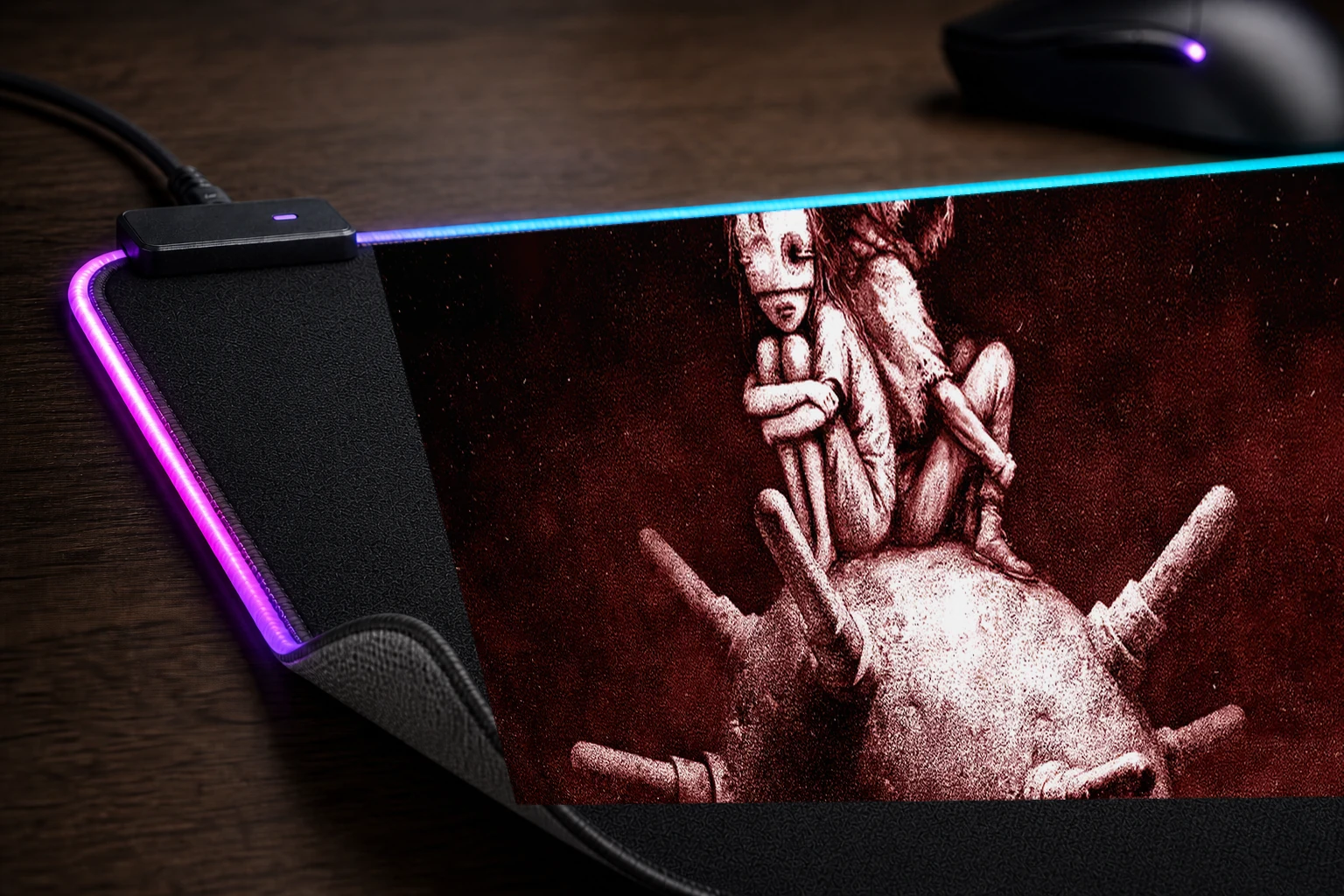 Reanimal Game artwork RGB Desk Mat controller and material detail