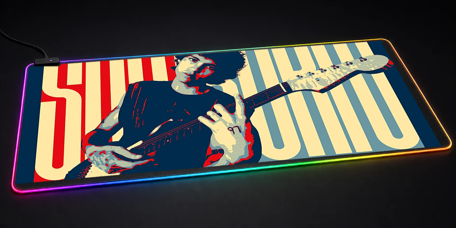 Dominic Fike - Sunburn Vintage Album Cover RGB Desk Mat RGB desk mat