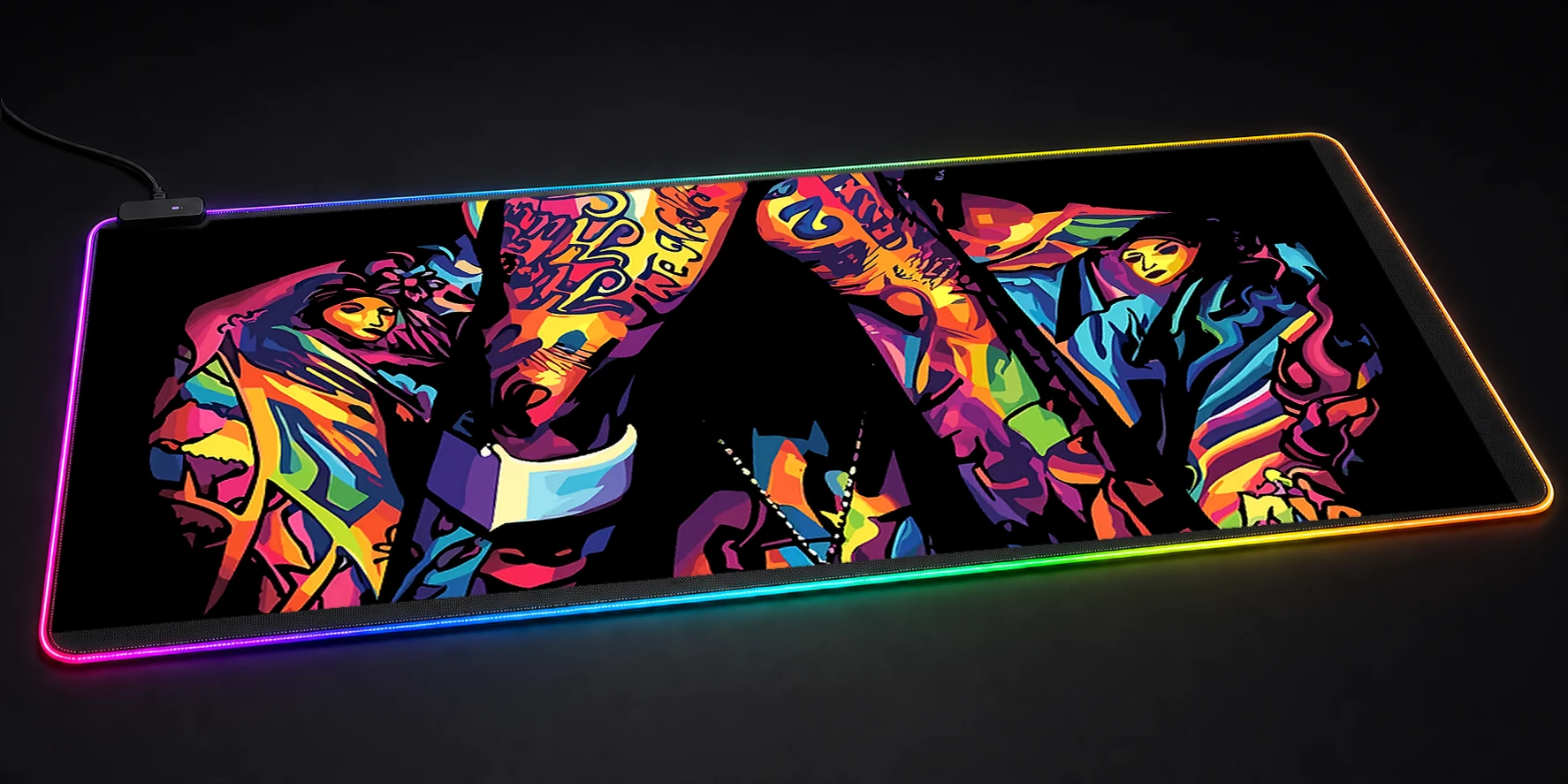 Wiz Khalifa Colorful Portrait RGB Desk Mat RGB desk mat