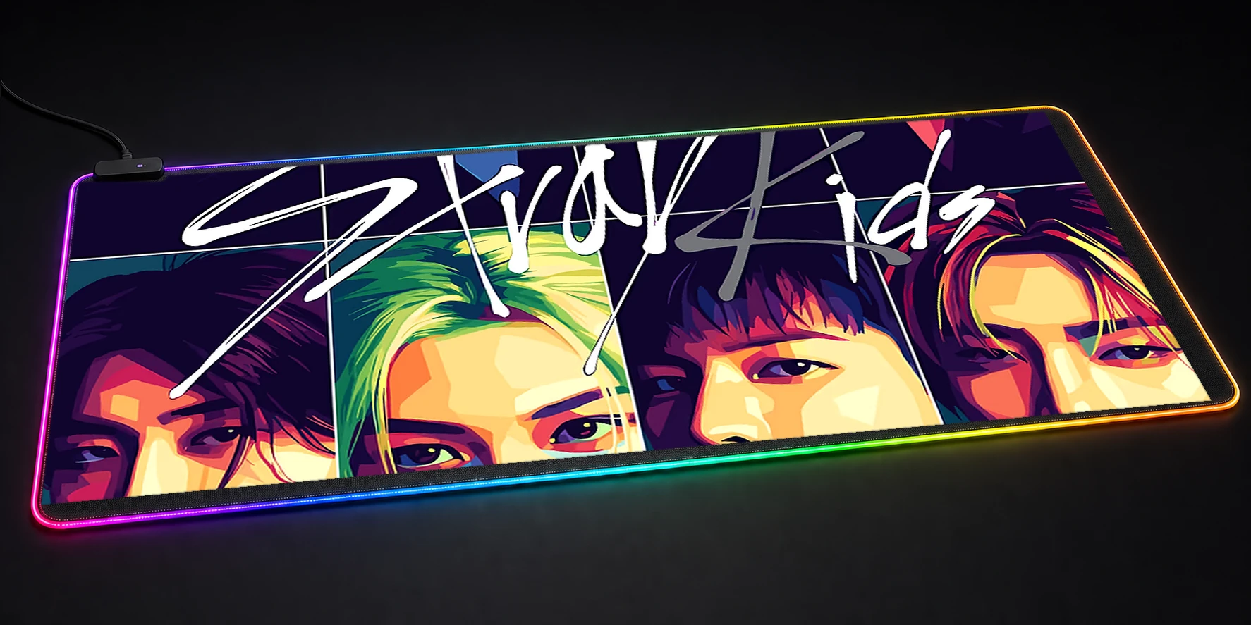 Stray Kids K-Pop Group Portrait RGB Desk Mat RGB desk mat