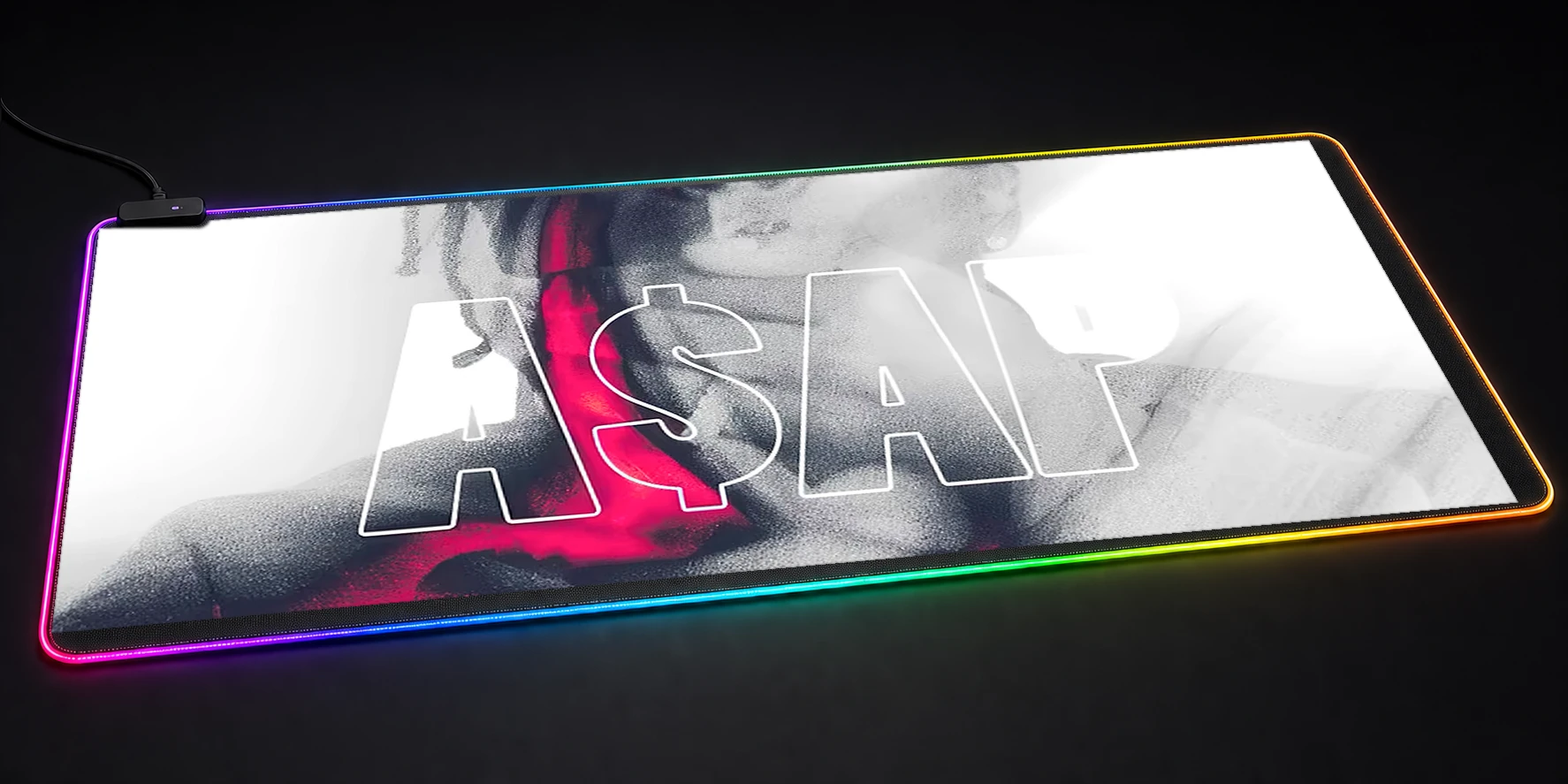 ASAP Rocky Abstract Portrait RGB Desk Mat RGB desk mat
